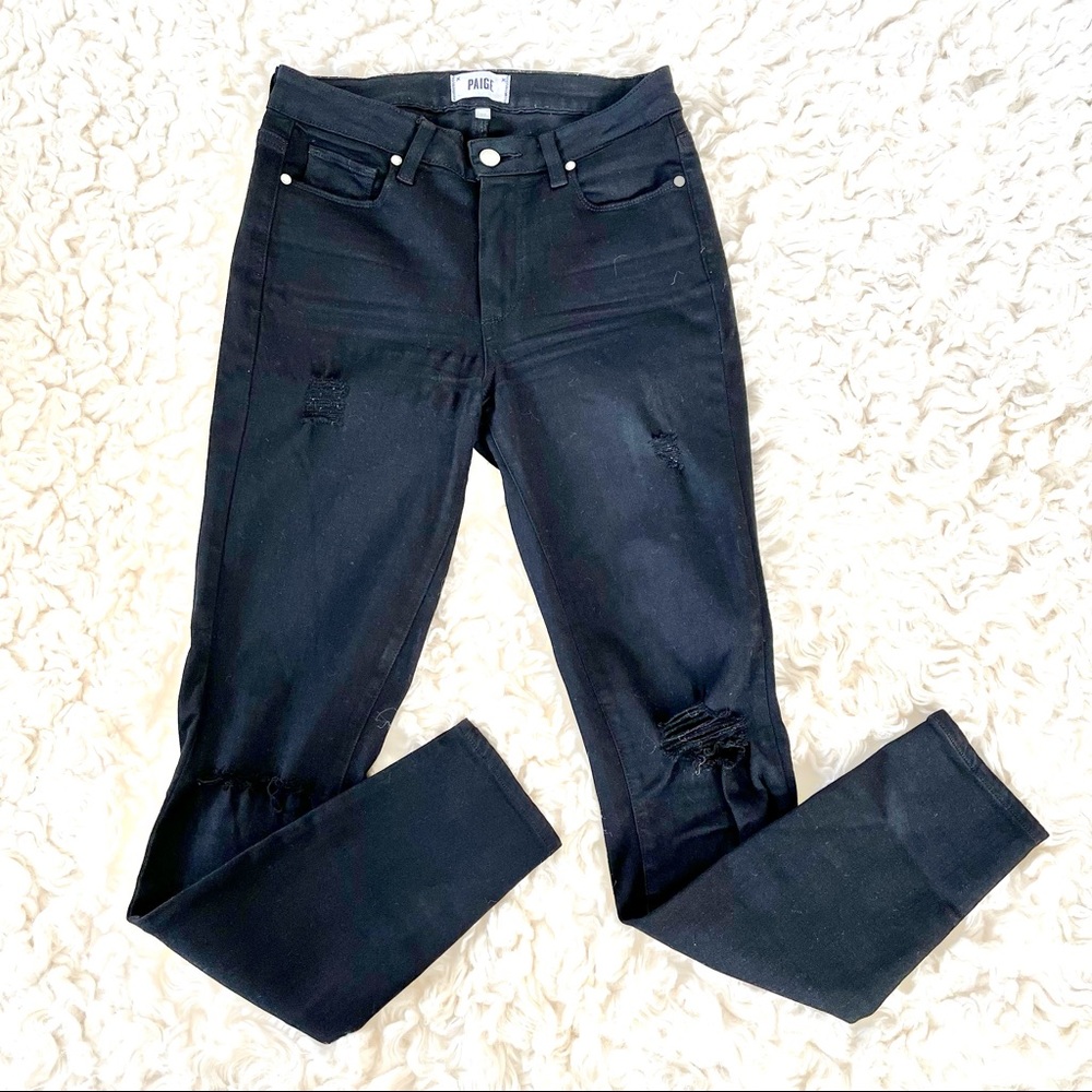 Paige Black Skinny Jeans, Size 27